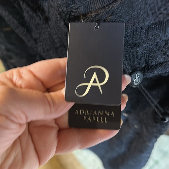 Net Adrianna Papell Black Lace Dress 6 nude lining cocktail - Picture 3 of 6